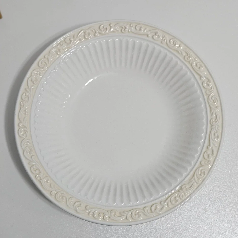 Lenox Butlers Pantry Pasta 4 Bowls Discontinued Ivory Stoneware Rimmed Soup Y2K